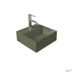 Salenzi Fonteinset Spy 30x30 Cm Mat Legergroen (Keuze Uit 8 Kranen In 4 Kleuren) -Sealkin Badkamermeubilair Winkel 5aa2mag0