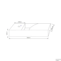 Fontein Salenzi Arro 50x26 Cm Mat Zwart Links -Sealkin Badkamermeubilair Winkel 5ar22 tech 2