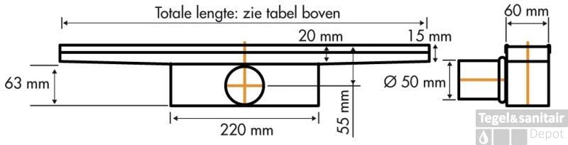 Easydrain Compact 50 Afvoergoot 6x200 Cm. Zijuitlaat Rvs 4 Easydrain Compact 50 Afvoergoot 6x200 Cm. Zijuitlaat Rvs - Afbeelding 2