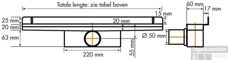 Easydrain Compact Wall Zero Afvoergoot 6x110 Cm. Zijuitlaat Rvs 5 Easydrain Compact Wall Zero Afvoergoot 6x110 Cm. Zijuitlaat Rvs - Afbeelding 3