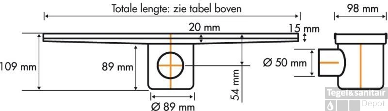 Easydrain Fixt 50 Afvoergoot 9,8 X 120 Cm. M/zijuitl. Rvs 4 Easydrain Fixt 50 Afvoergoot 9,8 X 120 Cm. M/zijuitl. Rvs - Afbeelding 2