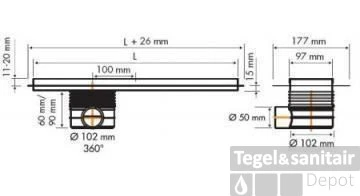 Easydrain Multi Taf Afvoergoot 120 Cm.rooster Als Zero Of Tegel Design Rvs 4 Easydrain Multi Taf Afvoergoot 120 Cm.rooster Als Zero Of Tegel Design Rvs - Afbeelding 2