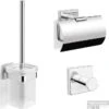 B&w-luxury Spicey Toiletset Met Haak - Closetrol En Borstelhouder Chroom