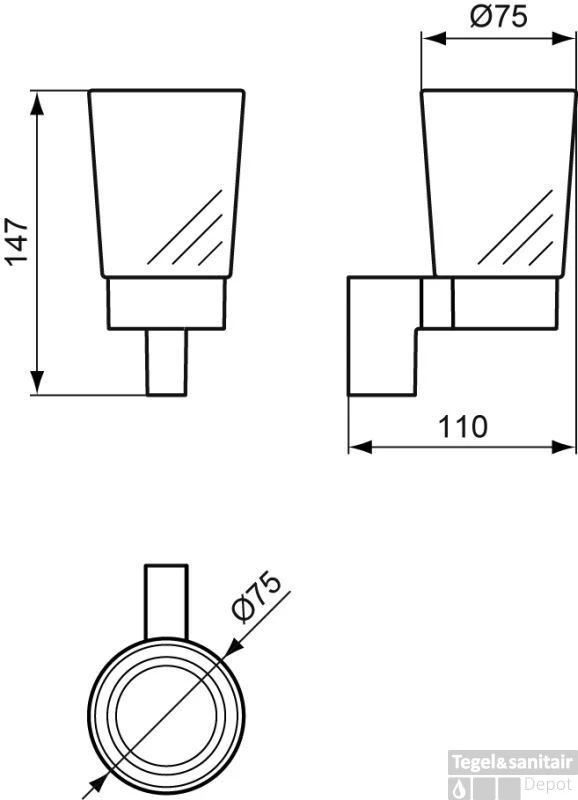 Ideal Standard Connect Glashouder Met Glas Chroom 4 Ideal Standard Connect Glashouder Met Glas Chroom - Afbeelding 2