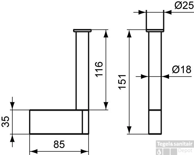 Ideal Standard Connect Reserverolhouder Chroom 4 Ideal Standard Connect Reserverolhouder Chroom - Afbeelding 2
