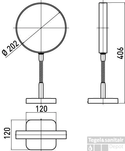 Emco Staande Scheerspiegel Rond 202 Mm. Chroom 4 Emco Staande Scheerspiegel Rond 202 Mm. Chroom - Afbeelding 2