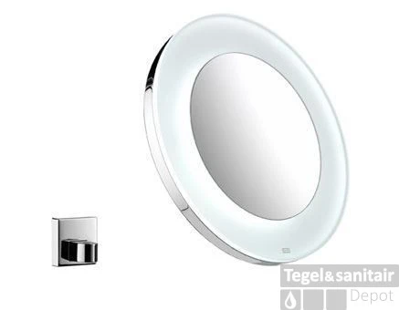 Emco Scheerspiegel Rond 26cm. Met Led Verl.batterij Chroom 3 Emco Scheerspiegel Rond 26cm. Met Led Verl.batterij Chroom