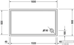Duravit Starck Slimline Douchebak 160 X 90 X 4 Cm. Wit 5 Duravit Starck Slimline Douchebak 160 X 90 X 4 Cm. Wit -Sealkin Badkamermeubilair Winkel 64923 1