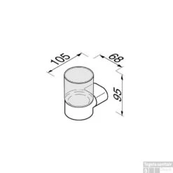 Glashouder Geesa Wynk Met Glas Chroom