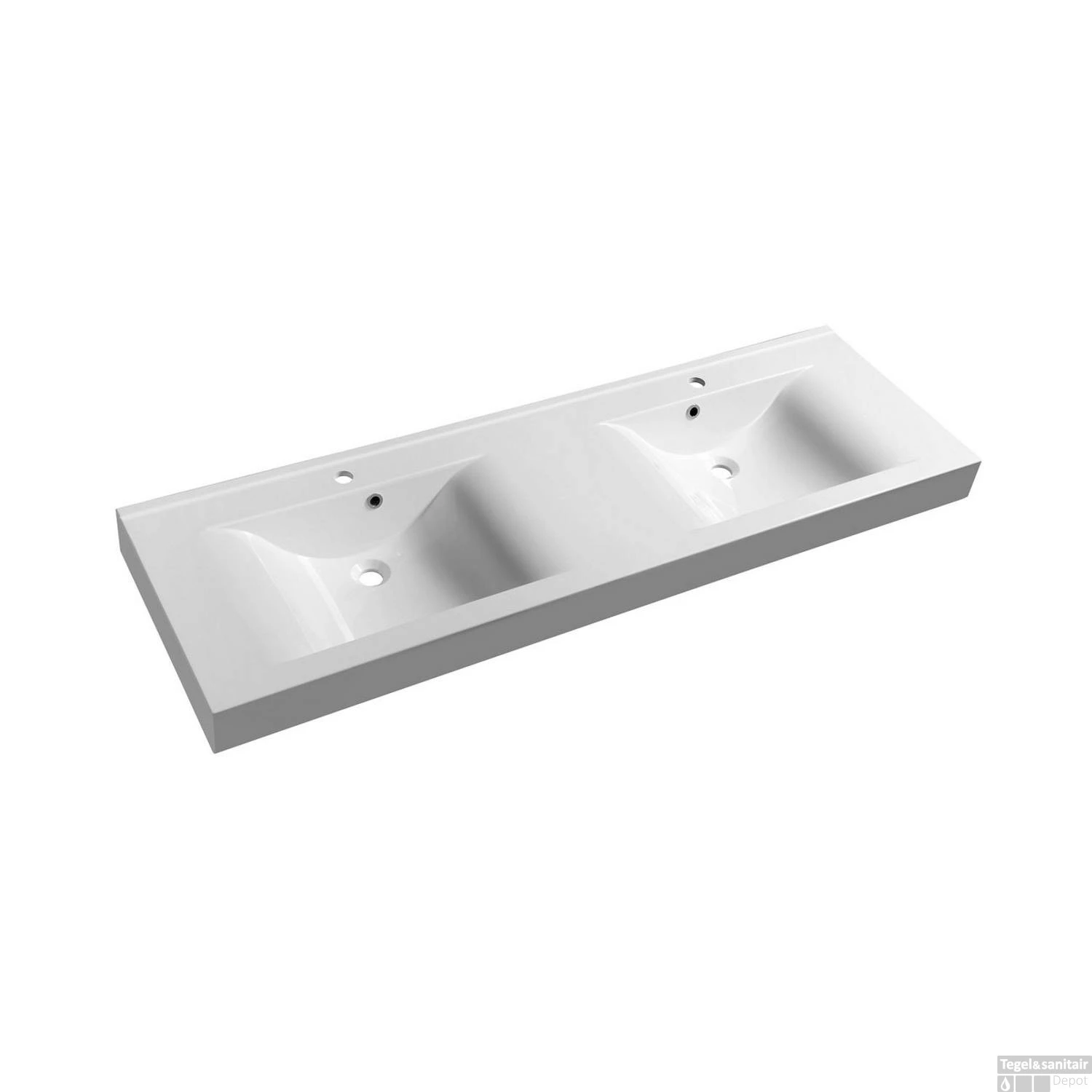 Wastafel Sapho Flavia Dubbel Rechthoek 160x50 Cm Cast Marble Wit 3 Wastafel Sapho Flavia Dubbel Rechthoek 160x50 Cm Cast Marble Wit