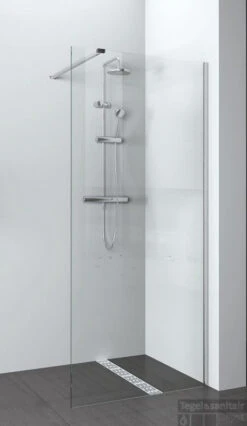 B&w-luxury Quattro Base Walk-in Douche 120x200 Cm. Chroom-helder Clean