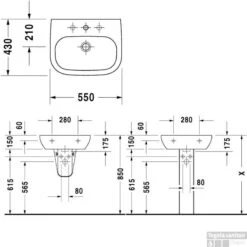 Duravit D-code Wastafel 55 Cm. Wit -Sealkin Badkamermeubilair Winkel 71628