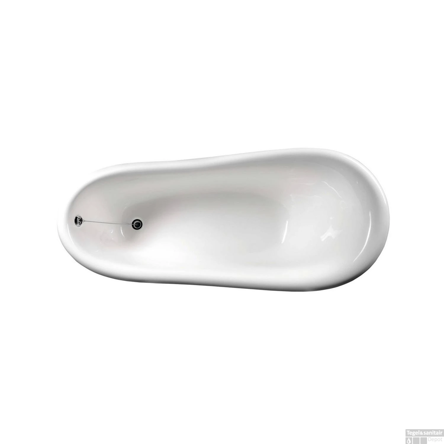 Vrijstaand Bad Sapho Retro 158x73x72 Cm Wit / Zwart Met Leeuwenpoten - Afbeelding 4