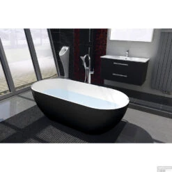 Vrijstaand Bad Sapho Reduta Gegoten Marmer 150x75x46 Cm Wit / Zwart -Sealkin Badkamermeubilair Winkel 72974 vrijstaand bad sapho reduta marmer 150x75x58 cm wit zwart 1