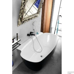 Vrijstaand Bad Sapho Nigra Gegoten Marmer 158x80x59 Cm Wit / Zwart -Sealkin Badkamermeubilair Winkel 72975 vrijstaand bad sapho nigra marmer 158x80x59 cm wit zwart 2