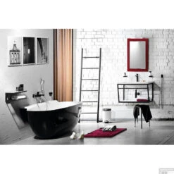 Vrijstaand Bad Sapho Nigra Gegoten Marmer 158x80x59 Cm Wit / Zwart -Sealkin Badkamermeubilair Winkel 72975 vrijstaand bad sapho nigra marmer 158x80x59 cm wit zwart 5