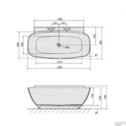 Vrijstaand Bad Sapho Nigra Gegoten Marmer 158x80x59 Cm Wit / Zwart -Sealkin Badkamermeubilair Winkel 72975 vrijstaand bad sapho nigra marmer 158x80x59 cm wit zwart 7