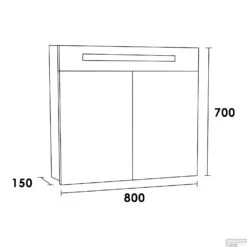 Spiegelkast 2.0 Exclusive Line 80cm Nomad -Sealkin Badkamermeubilair Winkel 7332 spiegelkast 2.0 exclusive line 80cm nomad tech