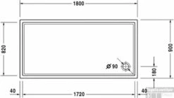 Duravit Starck Slimline Douchebak 180 X 90 X 2 Cm. Antislip Wit 5 Duravit Starck Slimline Douchebak 180 X 90 X 2 Cm. Antislip Wit -Sealkin Badkamermeubilair Winkel 75512