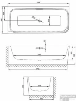 Bette Art Iv Bad 185 X 80 X 42 Cm. Wit -Sealkin Badkamermeubilair Winkel 77729