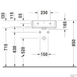 Fontein Duravit Vero Air 35 X 45 Cm Wit 7 Fontein Duravit Vero Air 35 X 45 Cm Wit -Sealkin Badkamermeubilair Winkel 7775895 tech 2