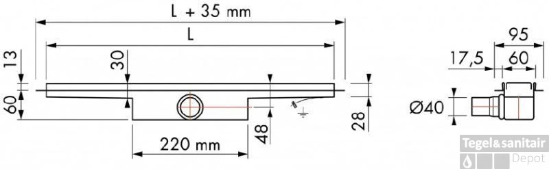 Easydrain Compact 30 Douchegoot Met Flens 6 X 50 Cm. Rvs 4 Easydrain Compact 30 Douchegoot Met Flens 6 X 50 Cm. Rvs - Afbeelding 2
