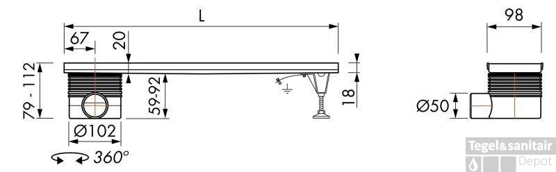 Easydrain Multi Inbouwdeel 9 X 70 Cm. Met Zij Uitloop Rvs 4 Easydrain Multi Inbouwdeel 9 X 70 Cm. Met Zij Uitloop Rvs - Afbeelding 2
