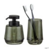 Badkamerset - Zeepdispenser 380 Ml / Tandenborstelbeker Sealskin Mood Groen