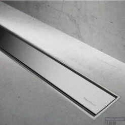 Easydrain Compact Taf Modulo Design Douchegoot 90 Cm.met Rooster Zero+-waterslot 30mm. Rvs Geborsteld