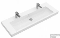 Villeroy & Boch Subway 2.0 Meubelwastafel 130x47 2xkraangat M/overloop Cerami Wit