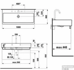 Laufen Living City Wastafel 100x46 Cm. Met 2 Kraangaten Wit -Sealkin Badkamermeubilair Winkel 84523
