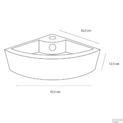 Hoekfontein Differnz Hera 12.5x32x32 Cm Keramiek Wit -Sealkin Badkamermeubilair Winkel 8710735757231 08