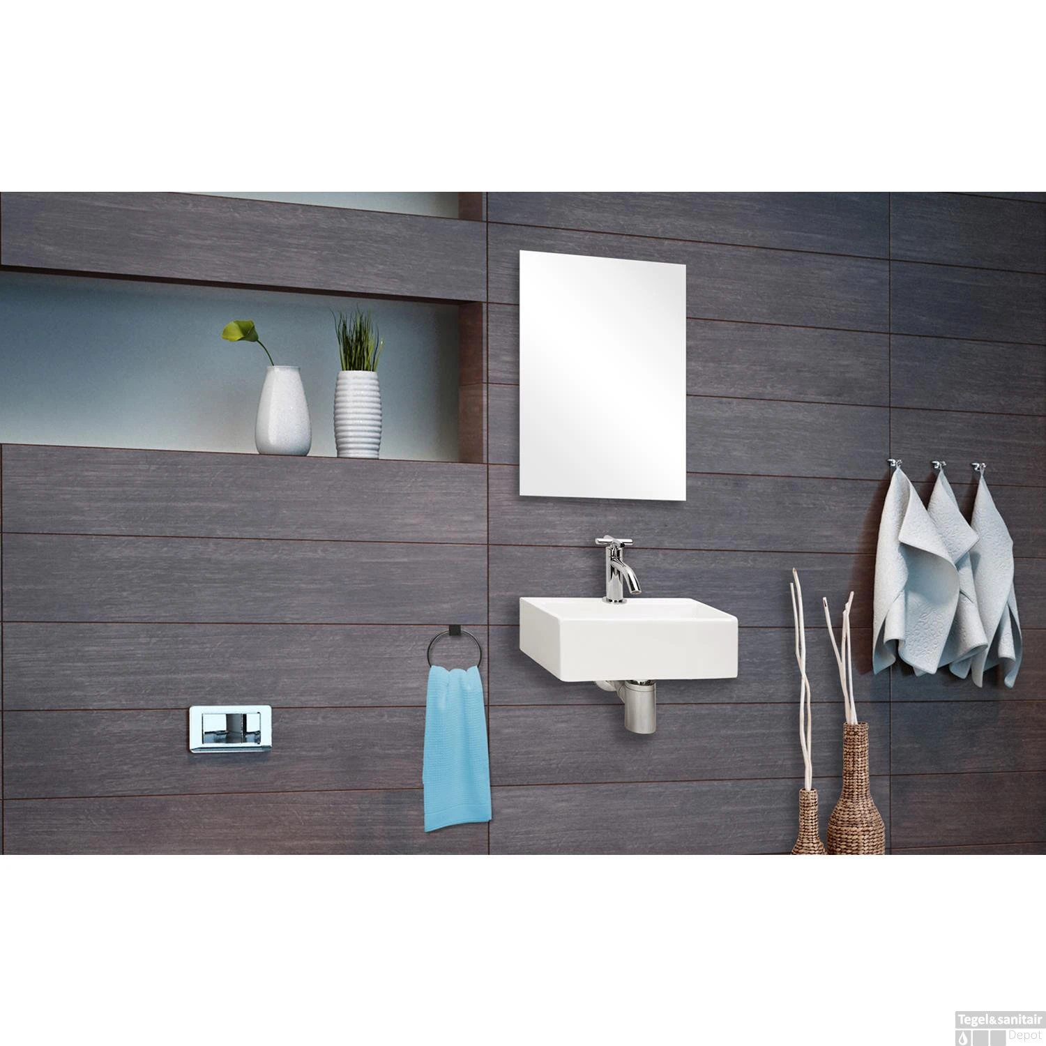 Fonteinset Differnz Argus 11.5x33x28.5 Cm Keramiek Wit (inclusief Kraan Sifon En Afvoer) 4 Fonteinset Differnz Argus 11.5x33x28.5 Cm Keramiek Wit (inclusief Kraan Sifon En Afvoer) - Afbeelding 2