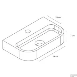 Fonteinset Differnz Ovale Small 38x24x7 Cm Natuursteen Zwart -Sealkin Badkamermeubilair Winkel 8710735770896 08
