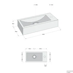 Fonteinset Boss & Wessing Oskar Natuursteen Eénhendelkraan En Sifon 38x18x8 Cm Mat Zwart -Sealkin Badkamermeubilair Winkel 8711674900412 t
