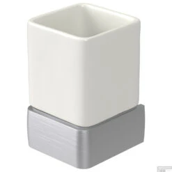 Bekerhouder Haceka Aline Brushed 7,4x11,4 Cm Keramiek Geborsteld Zilver