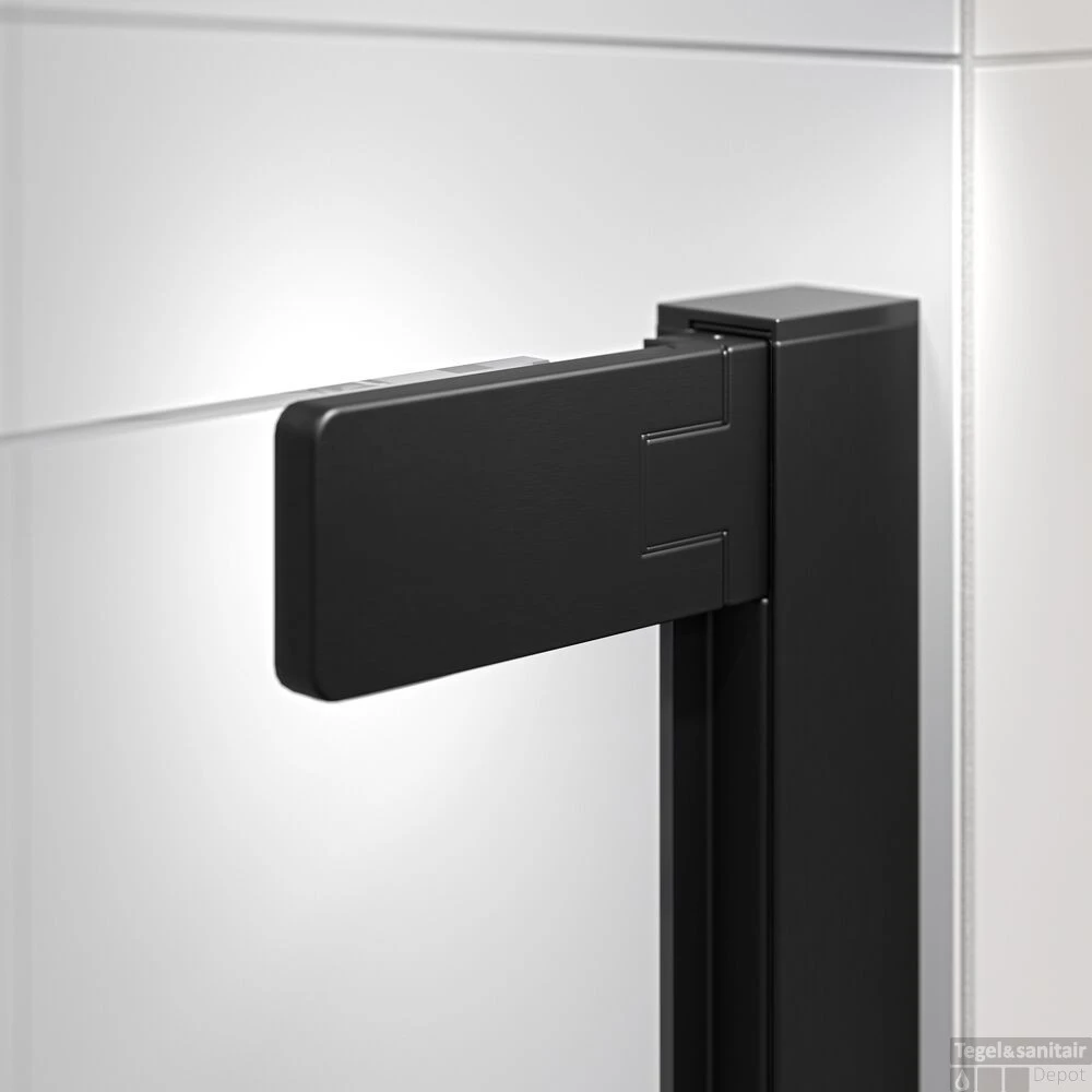 Draaideur In Nis Helder Veiligheidsglas Met Antikalklaag Sealskin Inc. 90x200 Cm Mat Zwart 5 Draaideur In Nis Helder Veiligheidsglas Met Antikalklaag Sealskin Inc. 90x200 Cm Mat Zwart - Afbeelding 3