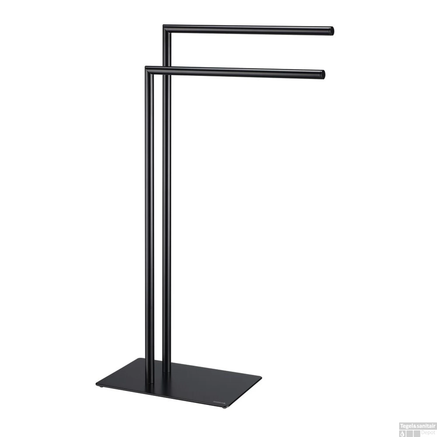 Handdoekrek Sealskin Tube 2-armig Vrijstaand Zwart 4 Handdoekrek Sealskin Tube 2-armig Vrijstaand Zwart - Afbeelding 2