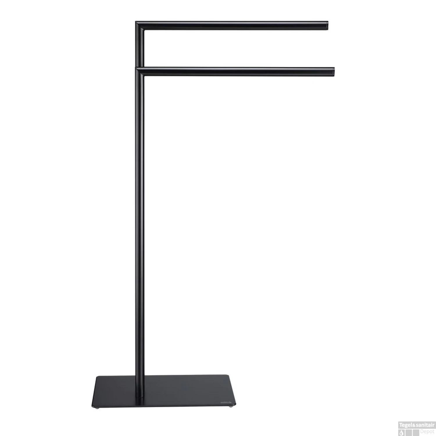 Handdoekrek Sealskin Tube 2-armig Vrijstaand Zwart 5 Handdoekrek Sealskin Tube 2-armig Vrijstaand Zwart - Afbeelding 3