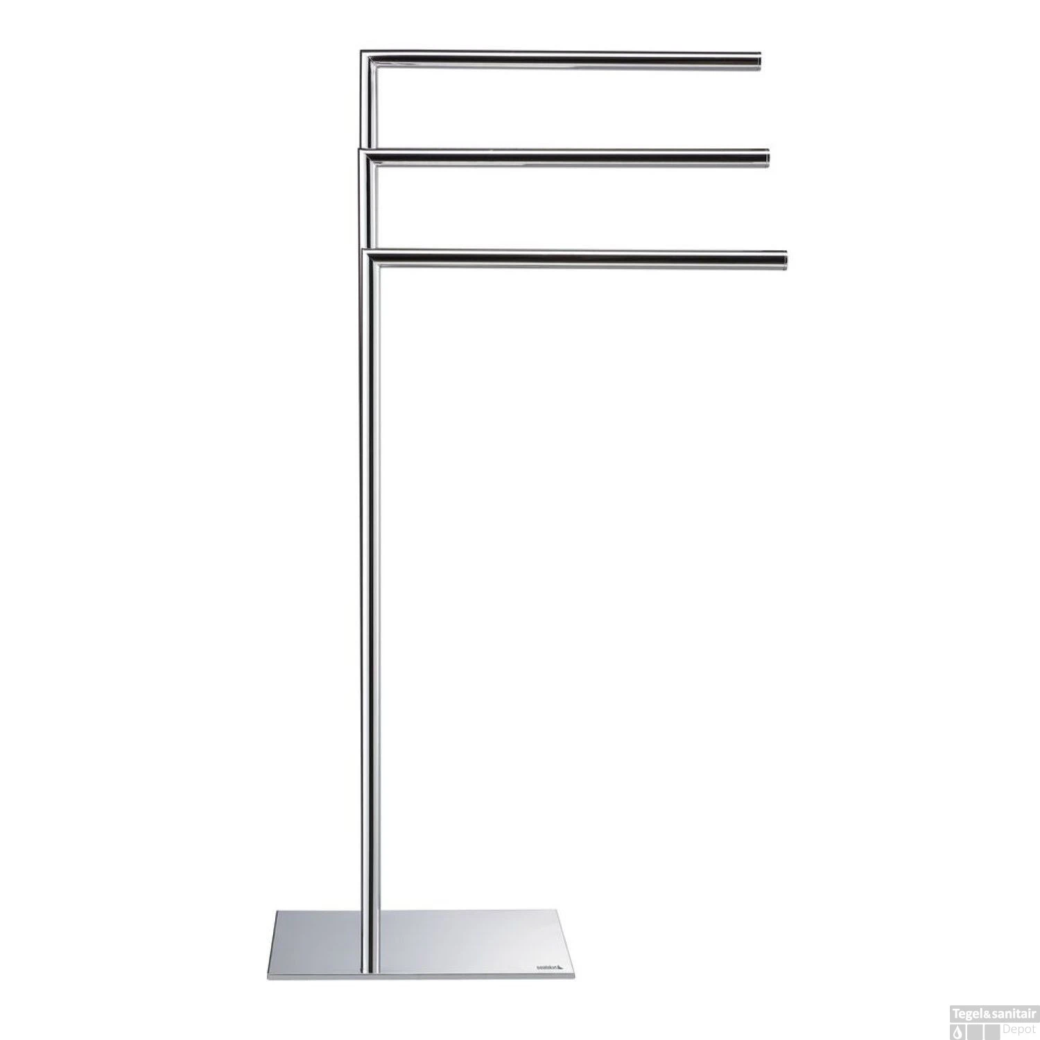 Handdoekrek Sealskin Tube 3-armig Vrijstaand Chroom 4 Handdoekrek Sealskin Tube 3-armig Vrijstaand Chroom - Afbeelding 2