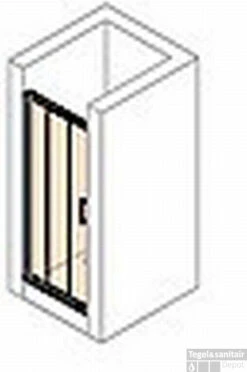 Huppe Classics 2 2-dlg. Nis Schuifdeur 90 X 200 Cm. Met Segment Matzilver-antiplaque Glas