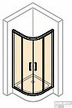Huppe Classics 2 Kwartrond Met Schuifdeur 90/90x200 Cm. R500 Zilver Glans-helder Glas