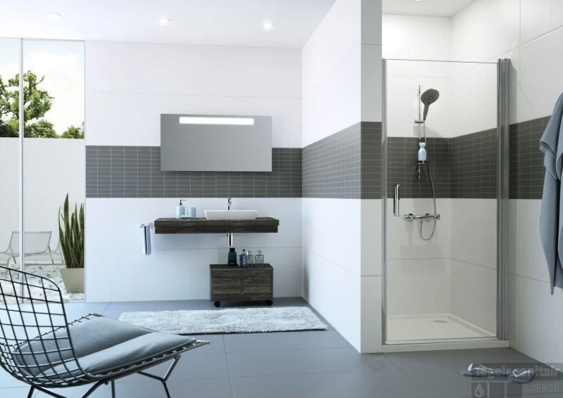 Huppe Classics 2 Nis Draaideur 100 X 200 Cm. Matzilver-helder Glas 4 Huppe Classics 2 Nis Draaideur 100 X 200 Cm. Matzilver-helder Glas - Afbeelding 2