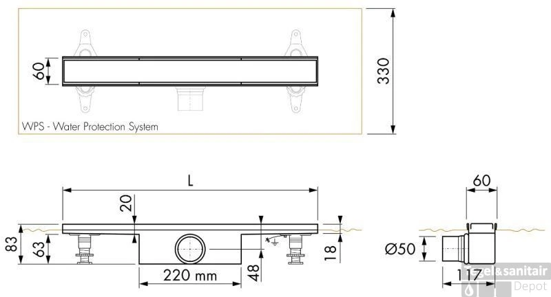Easydrain Compact Ff Zero Afvoergoot 70 X 6 Cm. Zijaansluiting Rvs 4 Easydrain Compact Ff Zero Afvoergoot 70 X 6 Cm. Zijaansluiting Rvs - Afbeelding 2