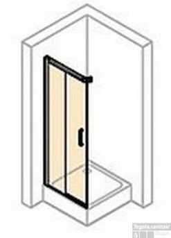 Huppe Classics 2 Easy Entry 2-dlg. Hoekinstap Helft 90 X 200 Cm. Links Gl.zilver-antiplaque Glas