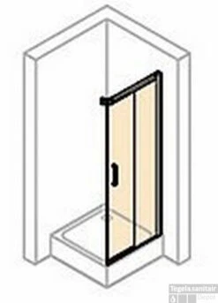 Huppe Classics 2 Easy Entry 2-dlg. Hoekinstap Helft 100 X 200 Cm. Rechts Matzilver-antiplaque Glas