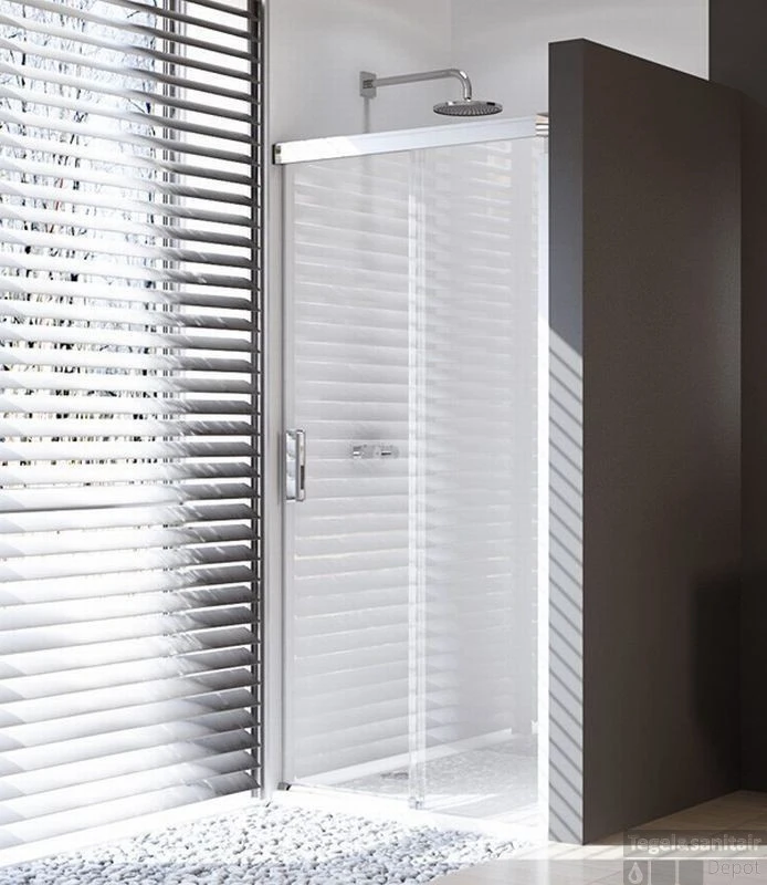 Huppe Design Pure Schuifdeur Rechts 120x200 Cm. Met Vast Paneel Chr.look/zilvermat-antipl 4 Huppe Design Pure Schuifdeur Rechts 120x200 Cm. Met Vast Paneel Chr.look/zilvermat-antipl - Afbeelding 2