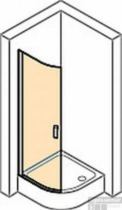 Huppe Design Pure Draaideur Kwartrond Helft 100x200 Cm. R55 Matzilver-helder Glas