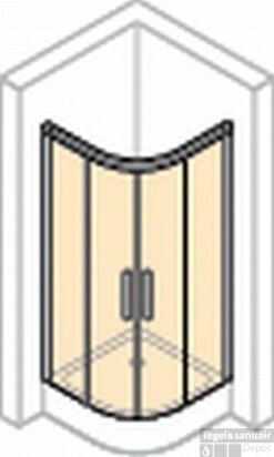 Huppe Design Pure Draaideur Kwartrond Helft M/segment 100x200cm.r55 Matzilver-antiplaque Glas