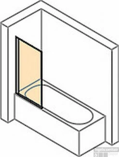 Huppe Design Pure 1-delige Badklapwand 75x150 Cm. Matzilver-helder Glas